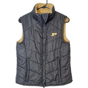Columbia Purdue University Puffer Reversible Vest Black/Gold Women's Medium